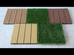 WPC DIY Terrassenfliesen und Gras