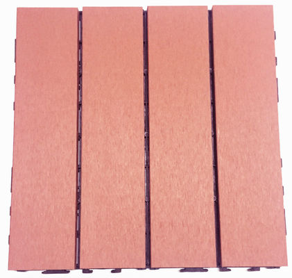 Strawberry Red Interlocking WPC Deck Tile Floor For Outdoor Garden OEM