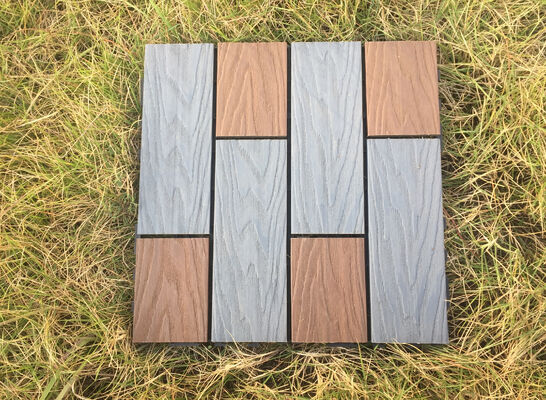 Großhandel DIY WPC-Terrassenfliesen 30 * 30 cm langlebiger Außenboden für den Wohnbereich