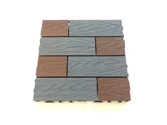 DIY WPC-Terrassenfliesen, 30 x 30 cm, natürliche Holzmaserung, Außenboden für die Terrasse zu Hause