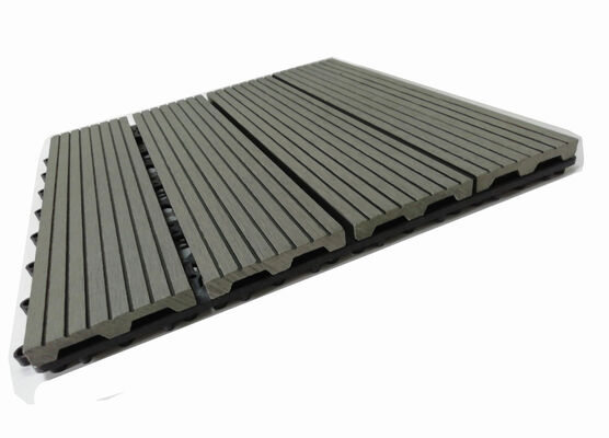 Home Outdoor WPC-Terrassenfliesen 30 x 30 cm, langlebiger DIY-Bodenbelag mit natürlicher Holzoptik